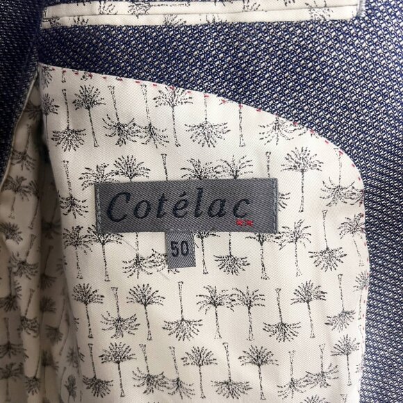 Cotelac elbow patch cotton linen tweed blazer lightweight men's suit jacket FR50 - Picture 7 of 9